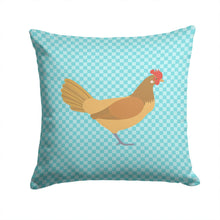 Load image into Gallery viewer, Frisian Friesian Chicken Blue Check Throw Pillow - 14x14 Decorative Pillow – Art for Your Home &amp; Patio BB8006PW1414