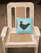 Load image into Gallery viewer, Polish Poland Chicken Blue Check Fabric Decorative Pillow BB8008PW1818