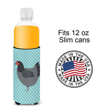 Load image into Gallery viewer, Jersey Giant Chicken Blue Check   Hugger for slim cans