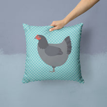 Load image into Gallery viewer, Jersey Giant Chicken Blue Check Throw Pillow - 14x14 Decorative Pillow – Art for Your Home &amp; Patio BB8009PW1414
