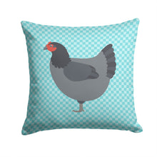 Load image into Gallery viewer, Jersey Giant Chicken Blue Check Throw Pillow - 14x14 Decorative Pillow – Art for Your Home &amp; Patio BB8009PW1414
