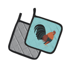 Load image into Gallery viewer, Dutch Bantam Chicken Blue Check Pot Holders - Set of 2 - Heat-Resistant Kitchen Essentials BB8010PTHD