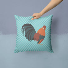 Load image into Gallery viewer, Dutch Bantam Chicken Blue Check Throw Pillow - 14x14 Decorative Pillow – Art for Your Home &amp; Patio BB8010PW1414