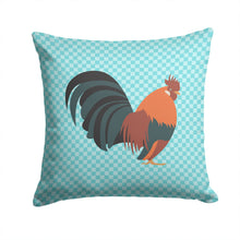 Load image into Gallery viewer, Dutch Bantam Chicken Blue Check Throw Pillow - 14x14 Decorative Pillow – Art for Your Home &amp; Patio BB8010PW1414