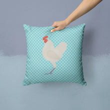 Load image into Gallery viewer, German Langshan Chicken Blue Check Throw Pillow - 14x14 Decorative Pillow – Art for Your Home &amp; Patio BB8011PW1414
