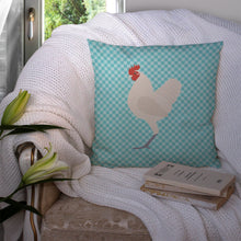 Load image into Gallery viewer, German Langshan Chicken Blue Check Throw Pillow - 14x14 Decorative Pillow – Art for Your Home &amp; Patio BB8011PW1414
