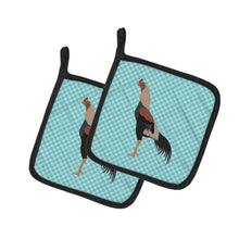 Load image into Gallery viewer, Kulang Chicken Blue Check Pot Holders - Set of 2 - Heat-Resistant Kitchen Essentials BB8012PTHD