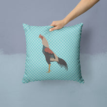 Load image into Gallery viewer, Kulang Chicken Blue Check Throw Pillow - 14x14 Decorative Pillow – Art for Your Home &amp; Patio BB8012PW1414