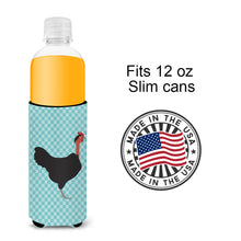 Load image into Gallery viewer, Naked Neck Chicken Blue Check   Hugger for slim cans