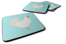 Load image into Gallery viewer, Leghorn Chicken Blue Check Foam Coaster  BB8014FC
