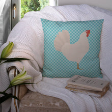 Load image into Gallery viewer, Leghorn Chicken Blue Check Throw Pillow - 14x14 Decorative Pillow – Art for Your Home &amp; Patio BB8014PW1414