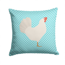 Load image into Gallery viewer, Leghorn Chicken Blue Check Throw Pillow - 14x14 Decorative Pillow – Art for Your Home &amp; Patio BB8014PW1414