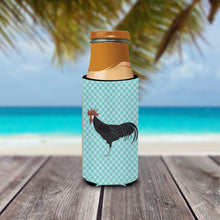 Load image into Gallery viewer, Minorca Ctalalan Chicken Blue Check   Hugger for slim cans