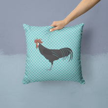 Load image into Gallery viewer, Minorca Ctalalan Chicken Blue Check Throw Pillow - 14x14 Decorative Pillow – Art for Your Home &amp; Patio BB8015PW1414