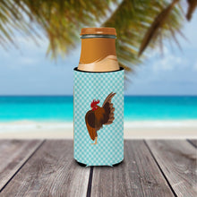Load image into Gallery viewer, Malaysian Serama Chicken Blue Check   Hugger for slim cans