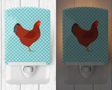 Load image into Gallery viewer, New Hampshire Red Chicken Blue Check Ceramic Night Light BB8017CNL