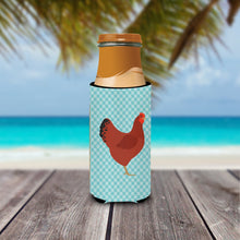 Load image into Gallery viewer, New Hampshire Red Chicken Blue Check   Hugger for slim cans