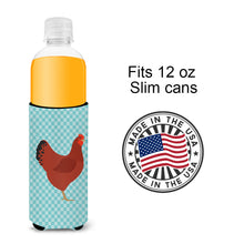 Load image into Gallery viewer, New Hampshire Red Chicken Blue Check   Hugger for slim cans