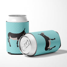 Load image into Gallery viewer, American Mammoth Jack Donkey Blue Check Can or Bottle Hugger BB8018CC