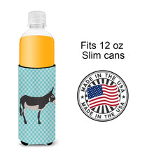 Load image into Gallery viewer, American Mammoth Jack Donkey Blue Check   Hugger for slim cans