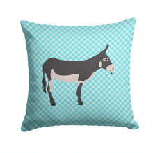 Load image into Gallery viewer, American Mammoth Jack Donkey Blue Check Throw Pillow - 14x14 Decorative Pillow – Art for Your Home &amp; Patio BB8018PW1414
