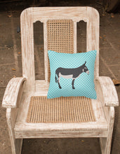Load image into Gallery viewer, American Mammoth Jack Donkey Blue Check Fabric Decorative Pillow BB8018PW1818