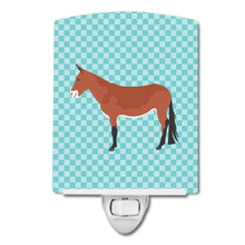 Load image into Gallery viewer, Mule Blue Check Ceramic Night Light BB8019CNL