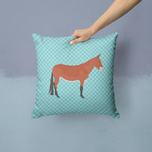 Load image into Gallery viewer, Mule Blue Check Throw Pillow - 14x14 Decorative Pillow – Art for Your Home &amp; Patio BB8019PW1414