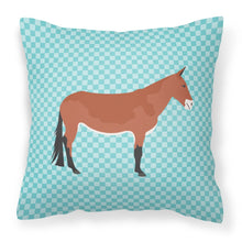 Load image into Gallery viewer, Mule Blue Check Fabric Decorative Pillow BB8019PW1818