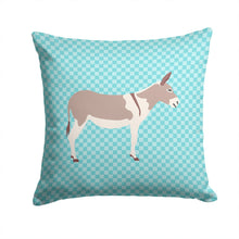 Load image into Gallery viewer, Australian Teamster Donkey Blue Check Throw Pillow - 14x14 Decorative Pillow – Art for Your Home &amp; Patio BB8020PW1414