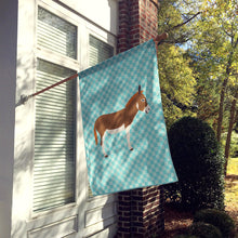 Load image into Gallery viewer, Miniature Mediterranian Donkey Blue Check Flag Canvas House Size BB8021CHF