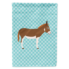 Load image into Gallery viewer, Miniature Mediterranian Donkey Blue Check Flag Canvas House Size BB8021CHF