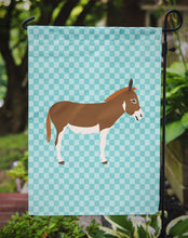 Load image into Gallery viewer, Miniature Mediterranian Donkey Blue Check Garden Flag - Outdoor Decorative Yard Flag
