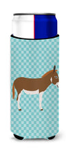 Load image into Gallery viewer, Miniature Mediterranian Donkey Blue Check   Hugger for slim cans
