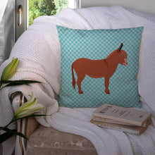 Load image into Gallery viewer, Irish Donkey Blue Check Throw Pillow - 14x14 Decorative Pillow – Art for Your Home &amp; Patio BB8022PW1414