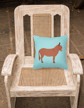 Load image into Gallery viewer, Irish Donkey Blue Check Fabric Decorative Pillow BB8022PW1818