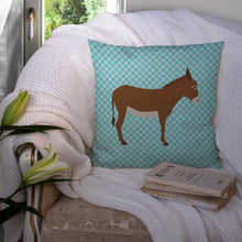 Load image into Gallery viewer, Cotentin Donkey Blue Check Throw Pillow - 14x14 Decorative Pillow – Art for Your Home &amp; Patio BB8023PW1414