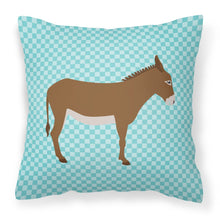 Load image into Gallery viewer, Cotentin Donkey Blue Check Fabric Decorative Pillow BB8023PW1818