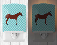 Load image into Gallery viewer, Hinny Horse Donkey Blue Check Ceramic Night Light BB8024CNL