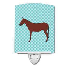 Load image into Gallery viewer, Hinny Horse Donkey Blue Check Ceramic Night Light BB8024CNL