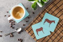 Load image into Gallery viewer, Hinny Horse Donkey Blue Check Foam Coaster  BB8024FC