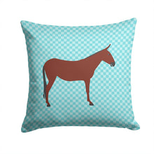 Load image into Gallery viewer, Hinny Horse Donkey Blue Check Throw Pillow - 14x14 Decorative Pillow – Art for Your Home &amp; Patio BB8024PW1414