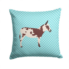 Load image into Gallery viewer, American Spotted Donkey Blue Check Throw Pillow - 14x14 Decorative Pillow – Art for Your Home &amp; Patio BB8025PW1414