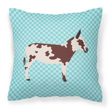 Load image into Gallery viewer, American Spotted Donkey Blue Check Fabric Decorative Pillow BB8025PW1818