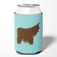 Load image into Gallery viewer, Poitou Poiteuin Donkey Blue Check Can or Bottle Hugger BB8026CC