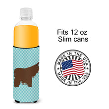 Load image into Gallery viewer, Poitou Poiteuin Donkey Blue Check   Hugger for slim cans