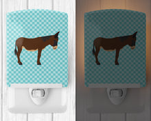 Load image into Gallery viewer, Zamorano-Leones Donkey Blue Check Ceramic Night Light BB8027CNL