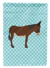 Load image into Gallery viewer, Zamorano-Leones Donkey Blue Check Garden Flag - Outdoor Decorative Yard Flag