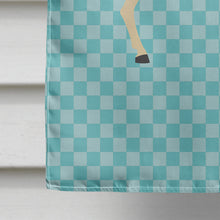 Load image into Gallery viewer, Turkmenian Kulan Donkey Blue Check Flag Canvas House Size BB8028CHF