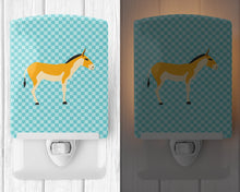 Load image into Gallery viewer, Turkmenian Kulan Donkey Blue Check Ceramic Night Light BB8028CNL